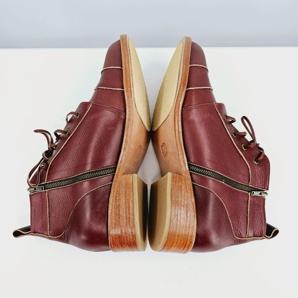 ELF Passage Lace Up Ankle Boots 9.5 Vintage Brown Leather Handmade Quality New - Picture 9 of 12